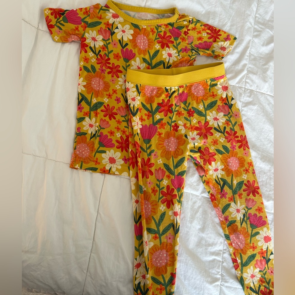 Little Sleepies Yellow Floral Kids Pajama Set